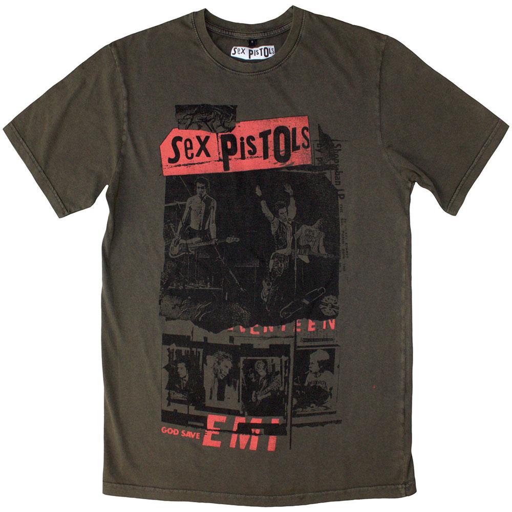 Sex Pistols - Photo Collage T-shirt Homme - Vert